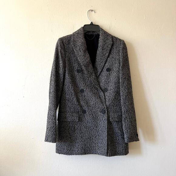 All Saints Gray Double-Breasted Blazer - Picture 2 of 5